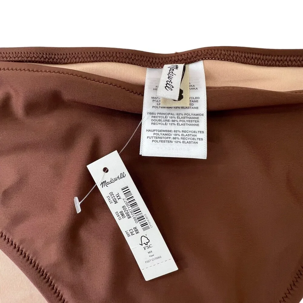 Madewell Classic Second Wave‎ Brown Bikini Bottoms XXL